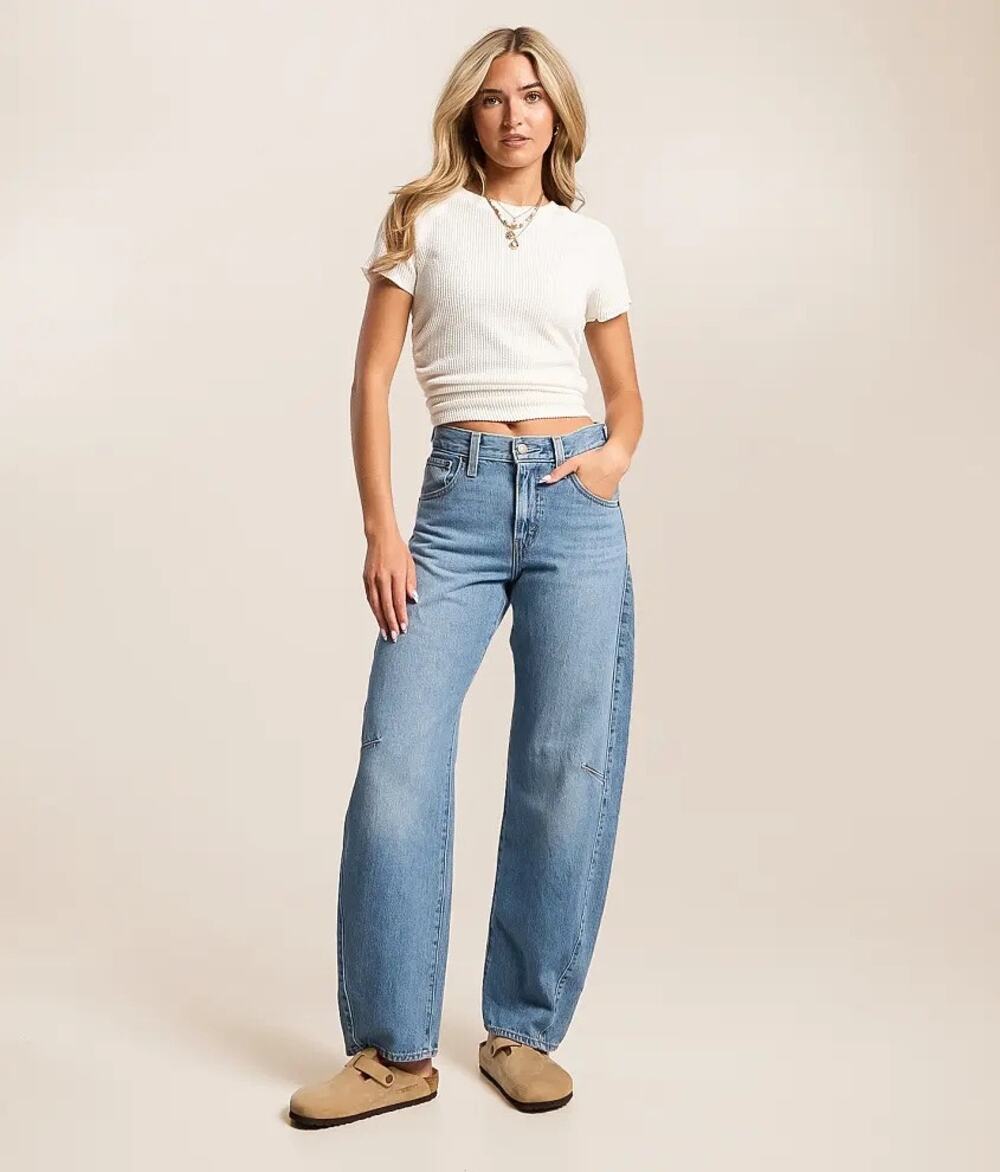 Levi’s Cinch Barrel Jeans Size 25 Medium Wash Barrel Leg Denim